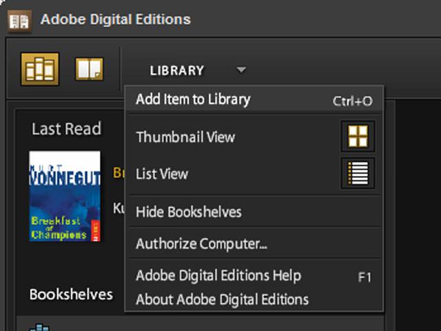 Adobe Digital Editions Library Location